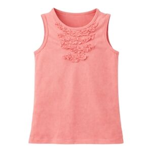 Mini Boden Pink Sleeveless tank Top ruffles kids toddler girls size 4 5
